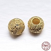 Real 18K Gold Plated Rondelle 925 Sterling Silver Textured Beads STER-M101-02-8mm-1