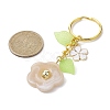 Flower Acrylic Imitation Gemstone Pendant Keychain KEYC-JKC00692-03-2
