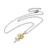 Brass Micro Pave Cubic Zirconia Pendant Necklace for Women NJEW-A018-02-2