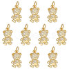 SUNNYCLUE Brass Micro Pave Clear Cubic Zirconia Pendants ZIRC-SC0001-25-1