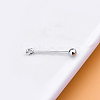 Rhodium Plated 925 Sterling Silver Screw On Eye Ball Pins STER-L044-02C-P-2