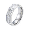 Crystal Rhinestone Double Line Finger Ring RJEW-N043-32-1