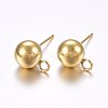304 Stainless Steel Ball Stud Earring Findings X-STAS-E436-17A-G-1