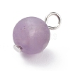 Frosted Natural & Synthetic Gemstone Charms PALLOY-JF01388-4