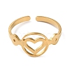 Golden 304 Stainless Steel Open Cuff Rings RJEW-P091-01F-G-2