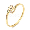 Colorful Cubic Zirconia Hollow Out Teardrop Hinged Bangle BJEW-L681-006G-3