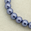 Pearlized Glass Pearl Round Beads Strands X-HY-10D-B49-1