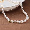 925 Sterling Silver with Natural Pearls Beads Necklaces NJEW-Z030-09G-4