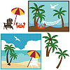 3Pcs 3 Styles Beach Theme Carbon Steel Cutting Dies Stencils DIY-WH0309-939-7