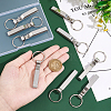 Unicraftale 10Pcs Stainless Steel Keychain with Security Belt Clip STAS-UN0046-49-4