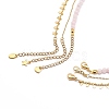 3Pcs 3 Style Natural Rose Quartz Cross & Star Pendant Necklaces Set with Brass Chains NJEW-JN04032-4