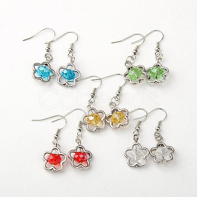 Glass Earrings EJEW-JE00918-1