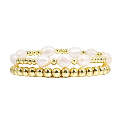 Temperament Magnet Gold Elastic Bracelet Baroque Imitation Pearl Multi layered Layered Bracelet Small and Popular Bracelet BK8855-3-1