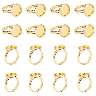 Adjustable Brass Ring Components KK-PH0004-59G-1