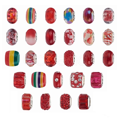 Acrylic & Resin & Polymer Clay Rhinestone European Beads FPDL-S015-04D-1