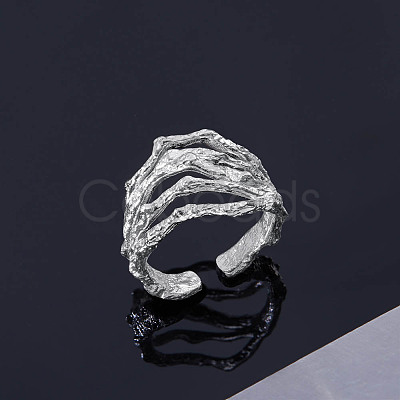 SHEGRACE Rhodium Plated 925 Sterling Silver Branch Rings JR832A-1