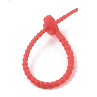 Heart Shape Silicone Cable Zip Ties AJEW-C034-02F-1