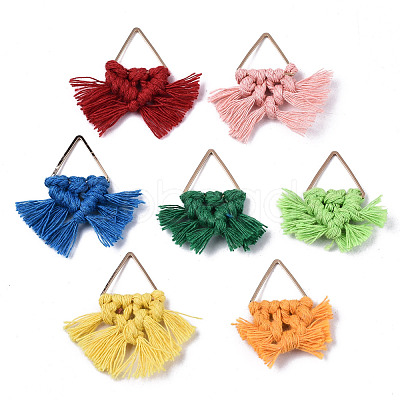 Polycotton(Polyester Cotton) Tassel Big Pendants Decorations FIND-R091-04-1