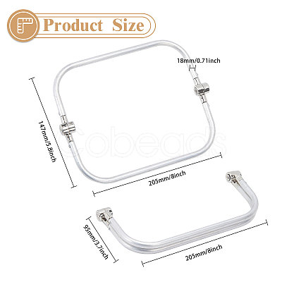 Aluminium Alloy Tube Purse Frames DIY-WH0569-58B-1