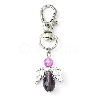 Angel Glass Pendant Decoration HJEW-JM01557-1