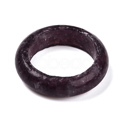 Natural Lepidolite/Purple Plain Band Rings for Unisex PW-WG25917-01A-1