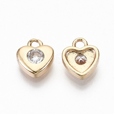 Brass Micro Pave Cubic Zirconia Charms X-KK-S359-046-RS-1