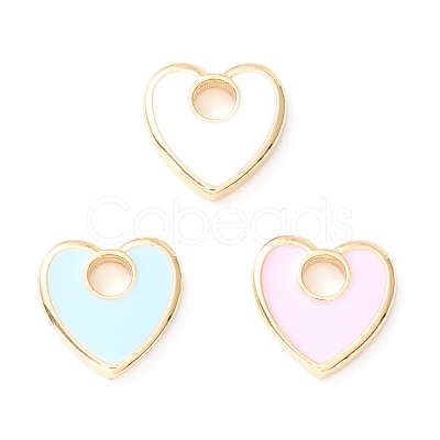 Rack Plating Eco-friendly Brass Enamel Charms KK-D073-04G-NR-1