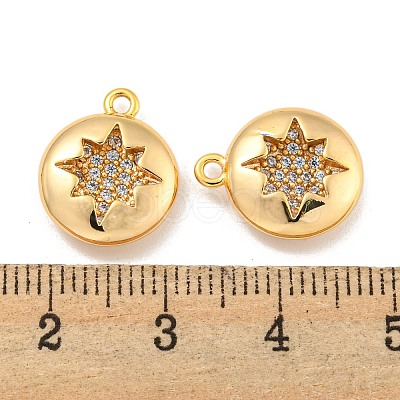 Brass Micro Pave Clear Cubic Zirconia Pendants KK-U006-07G-01-1