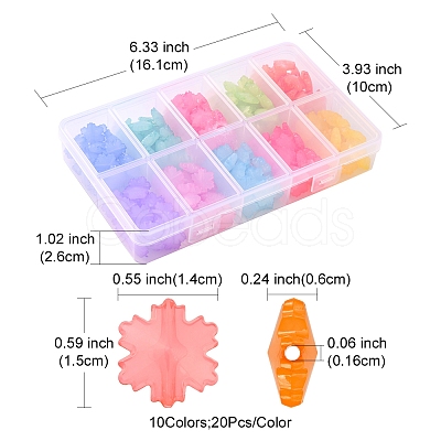 200Pcs 10 Colors Imitation Jelly Acrylic Beads MACR-YW0001-97-1