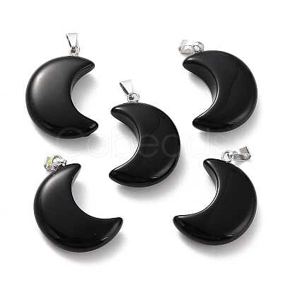 Natural Obsidian Pendants X-G-Z022-02L-1