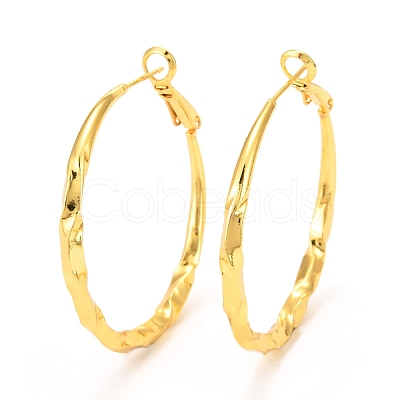 Brass Hoop Earrings EJEW-F273-03G-1