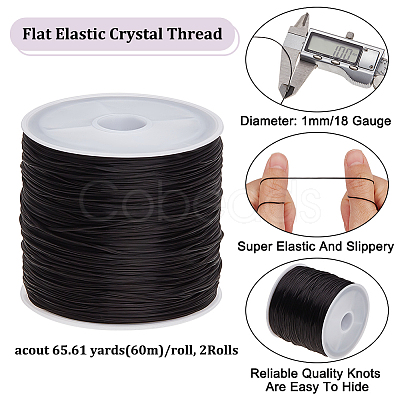 Beebeecraft 2 Rolls Flat Elastic Crystal Spandex String EW-BBC0001-02A-02-1