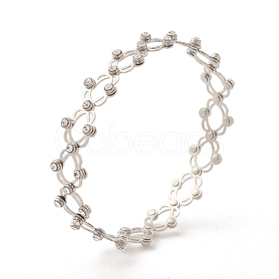 Rhinestone Folding Retractable Ring Bracelet RJEW-G252-02P-03-1