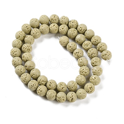 Synthetic Lava Rock Dyed Beads Strands G-H311-08B-01-1