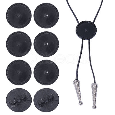 CHGCRAFT 8Pcs Alloy Blank Bolo Tie Round Slider Pack FIND-CA0009-18EB-1