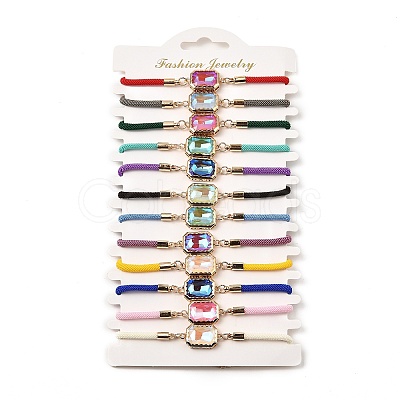 12Pcs 12 Colors Polyester Bracelets BJEW-P340-11G-1