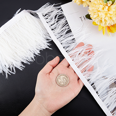 Gorgecraft 2 Yards Fashion Ostrich Feather Cloth Strand Costume Accessories FIND-GF0003-42B-1