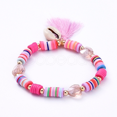 Stretch Charm Bracelets BJEW-JB05085-03-1