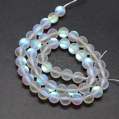 Synthetic Moonstone Beads Strands X-G-F142-10mm-01-1