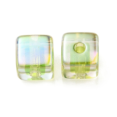 UV Plating Transparent Acrylic European Beads OACR-F004-10C-1