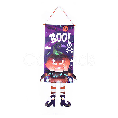 Halloween Theme Felt Cloth Hanging Door Signs HJEW-L027-A08-1