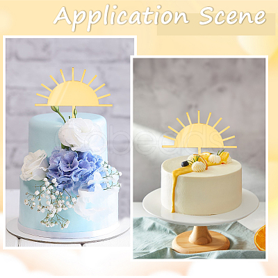 CRASPIRE 8Pcs Sun Birthday Cake Toppers OACR-CP0001-01-1