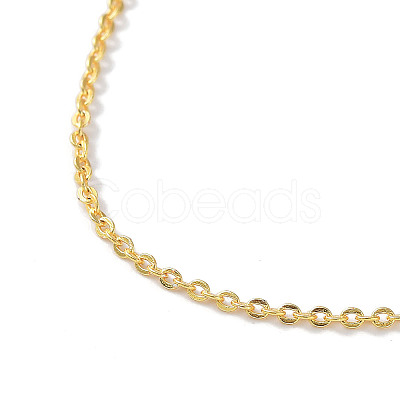 Brass Cable Chain Necklaces Making MAK-P011-01G-1