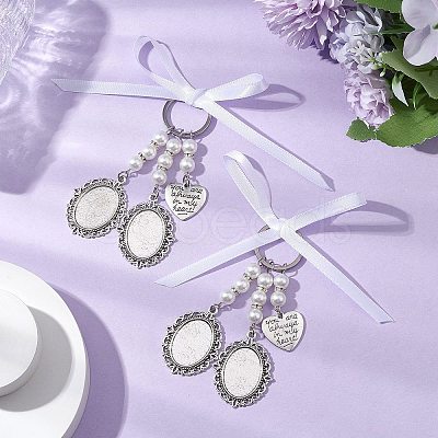 Alloy Photo Frame Oval Locket Bridal Charm HJEW-JM02364-1