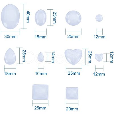 Transparent Glass Cabochons GGLA-PH0004-02-1