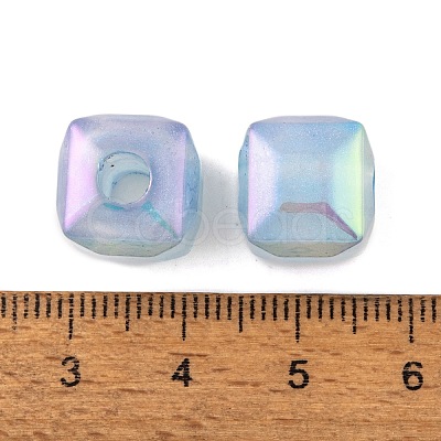 UV Plating Rainbow Iridescent Acrylic Beads PACR-C009-03B-1