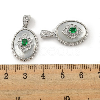 Brass Micro Pave Clear Cubic Zirconia Pendants KK-L211-007P-1