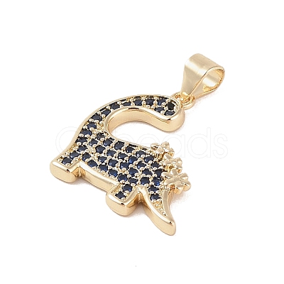 Brass Micro Pave Cubic Zirconia Pendants KK-E111-45E-G-1