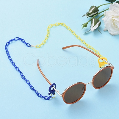 Personalized Two Tone ABS Plastic Cable Chain Necklaces NJEW-JN02825-05-1