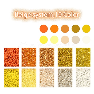 8500Pcs 10 Style Glass Seed Beads SEED-YW0001-80F-1